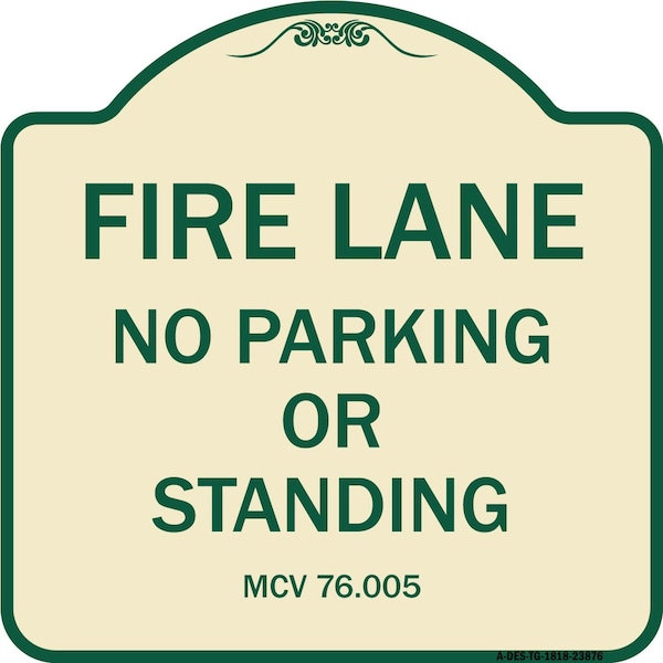 Signmission Michigan Fire Lane No Parking or Standing Heavy-Gauge Aluminum Sign, 18" x 18", TG-1818-23876 A-DES-TG-1818-23876 - main